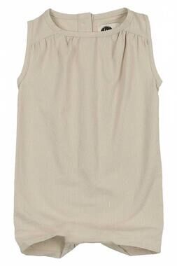NEW MANIERE kids' textured grid romper in sand